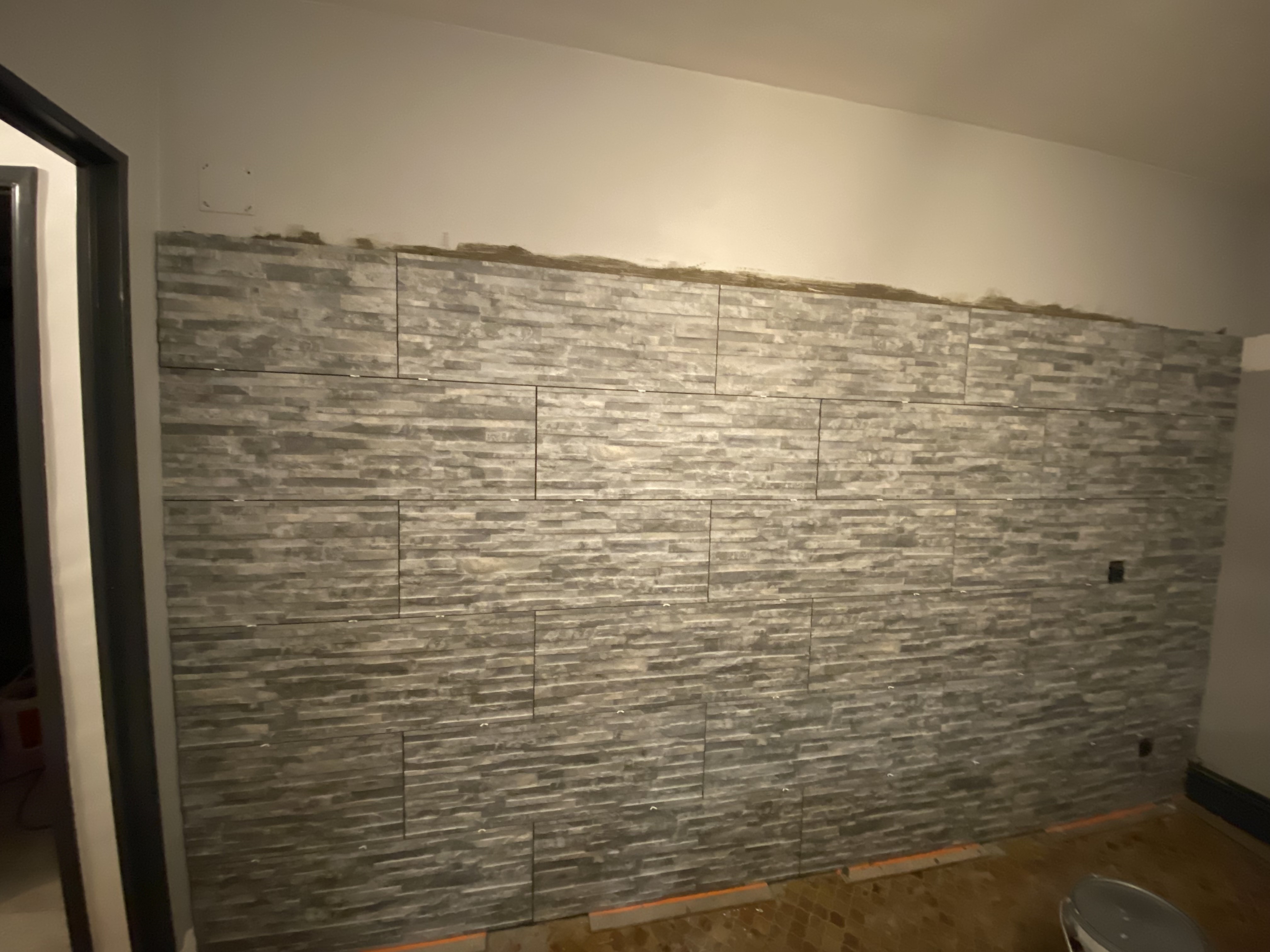 Mur parement pierre vue finale