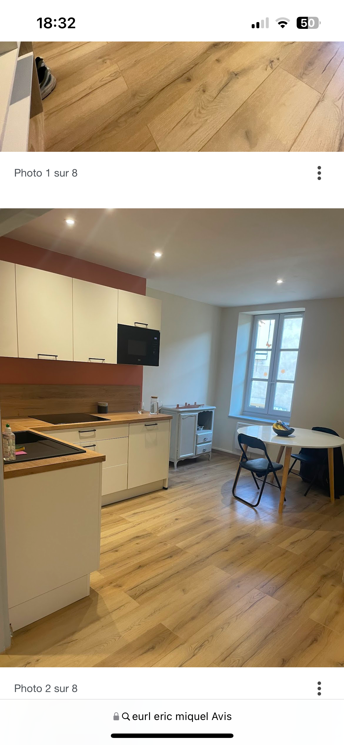 Cuisine ouverte rénovée parquet