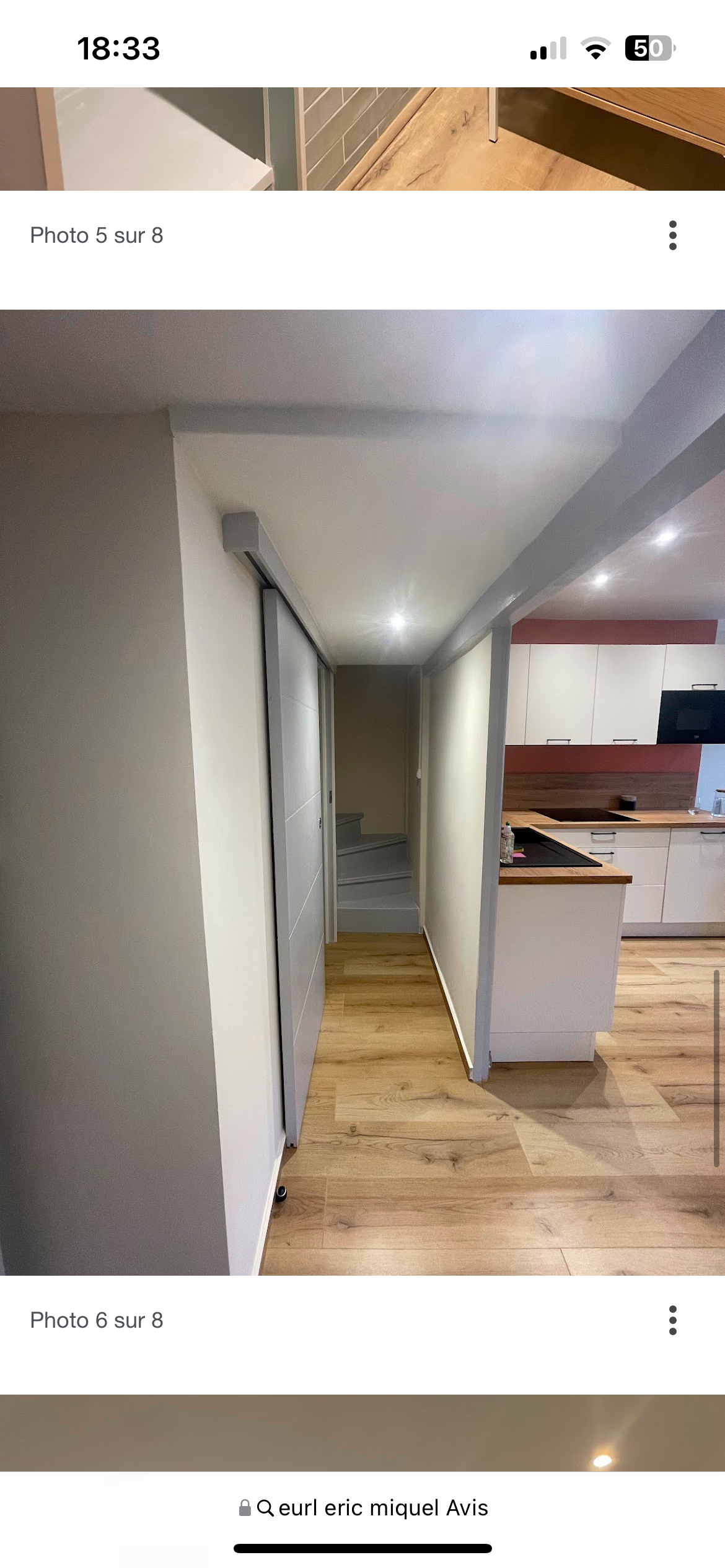 Couloir rénové parquet éclairage encastré