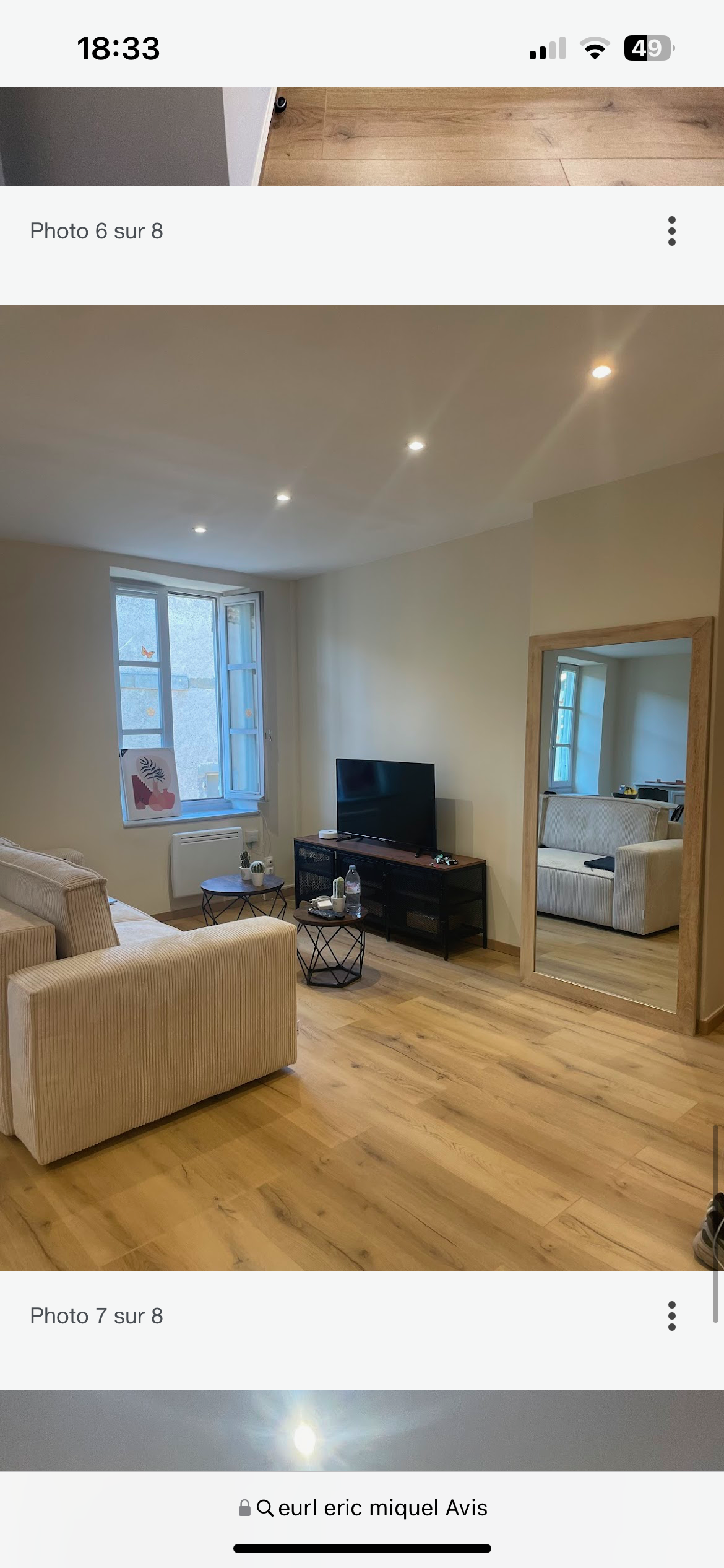 Séjour rénové parquet peinture claire